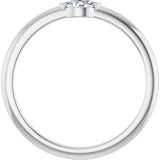 14K Gold Marquise Natural Diamond Solitaire Ring - White Gold - view 2