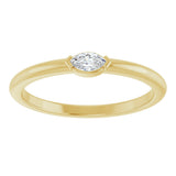 14K Gold Marquise Natural Diamond Solitaire Ring - Yellow Gold - view 3