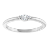 Platinum Marquise Natural Diamond Solitaire Ring - view 3
