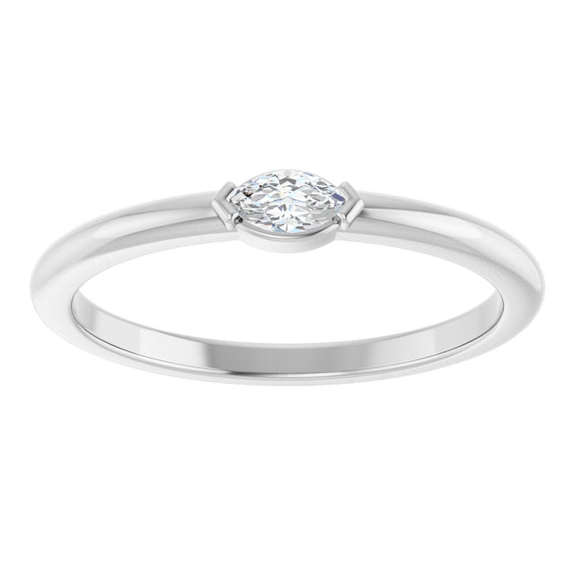 Platinum Marquise Natural Diamond Solitaire Ring - view 3