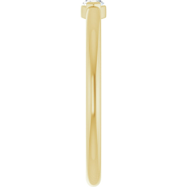 14K Gold Marquise Natural Diamond Solitaire Ring - Yellow Gold - view 4