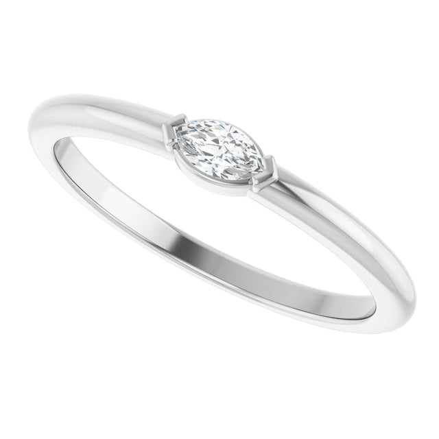 Platinum Marquise Natural Diamond Solitaire Ring - view 5