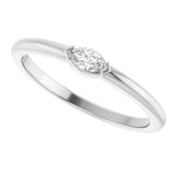 14K Gold Marquise Natural Diamond Solitaire Ring - White Gold - view 5
