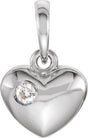 Platinum Engravable Heart Pendant
