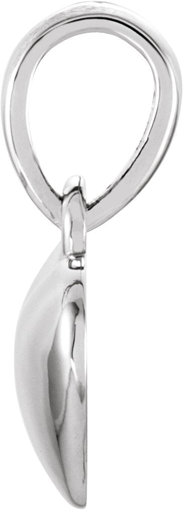 Platinum Engravable Heart Pendant - view 2
