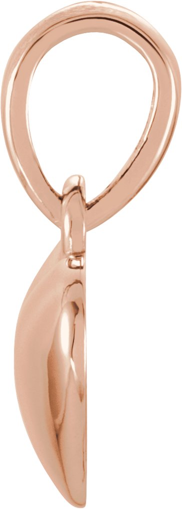 14K Gold Engravable Heart Pendant - Rose Gold - view 2