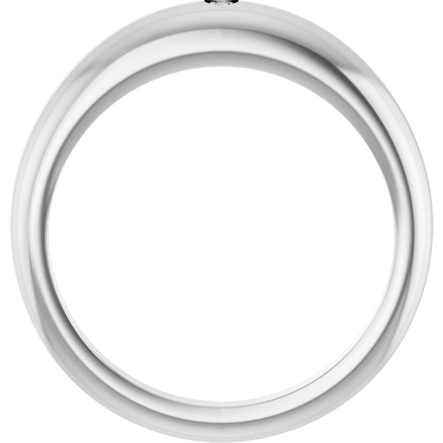 Platinum Round Natural Diamond Petite Dome Ring - view 2