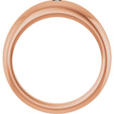 14K Gold Round Natural Diamond Petite Dome Ring - Rose Gold - view 2