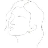 14K Gold Round Natural Diamond Accented J-Hoop Earrings II - Yellow Gold - view 3