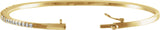 14K Gold Straight Baguette Natural Diamond Accented Bangle Bracelet - Yellow Gold - view 2