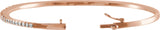 14K Gold Straight Baguette Natural Diamond Accented Bangle Bracelet - Rose Gold - view 2
