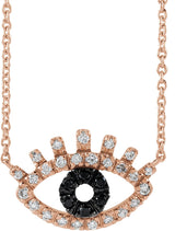 14K Gold Evil Eye Necklace - Rose Gold