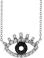 14K Gold Evil Eye Necklace - White Gold