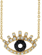 14K Gold Evil Eye Necklace - Yellow Gold