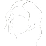 14K Gold Round Lab-Grown Blue Sapphire Accented J-Hoop Earrings - Yellow Gold - view 3