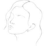 Platinum Round Natural Blue Zircon Accented J-Hoop Earrings - view 3