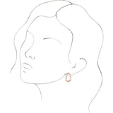 14K Gold Straight Baguette Natural Diamond Geometric Earrings – 4mm Stones - Rose Gold - view 3