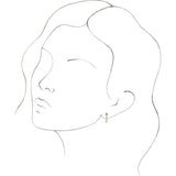 14K Gold Round Natural Peridot Accented J-Hoop Earrings - Yellow Gold - view 3