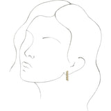 14K Gold Round Natural Blue Multi-Gemstone Bezel-Set Bar Earrings - Yellow Gold - view 2