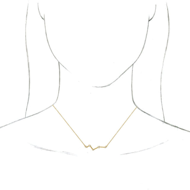 14K Gold Constellation Bar Necklace - Yellow Gold - view 2