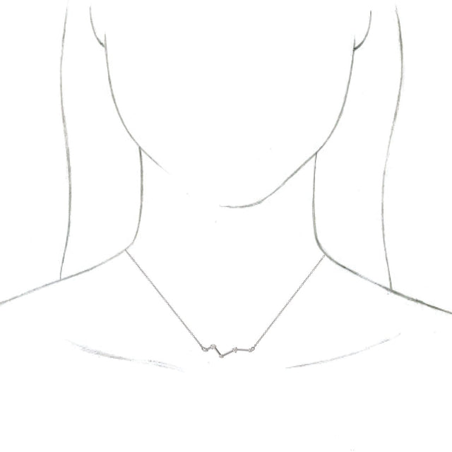 Platinum Constellation Bar Necklace - view 3