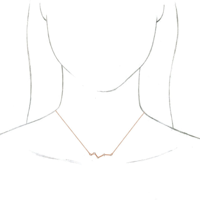 14K Gold Constellation Bar Necklace - Rose Gold - view 3