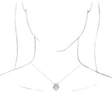 Platinum Round Natural Diamond Accented Art Deco Necklace - view 3