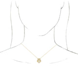14K Gold Round Natural Diamond Accented Art Deco Necklace - Yellow Gold - view 3