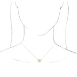 14K Gold Round Natural Diamond Vintage-Inspired Necklace - Yellow Gold - view 3