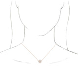 14K Gold Round Natural Diamond Vintage-Inspired Necklace - Rose Gold - view 3