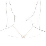 14K Gold Square Natural Diamond Geometric Necklace - Rose Gold - view 3