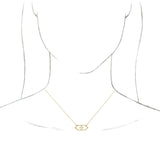 14K Gold Square Natural Diamond Geometric Necklace - Yellow Gold - view 3