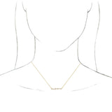 14K Gold Scattered Bar Necklace - Yellow Gold - view 3