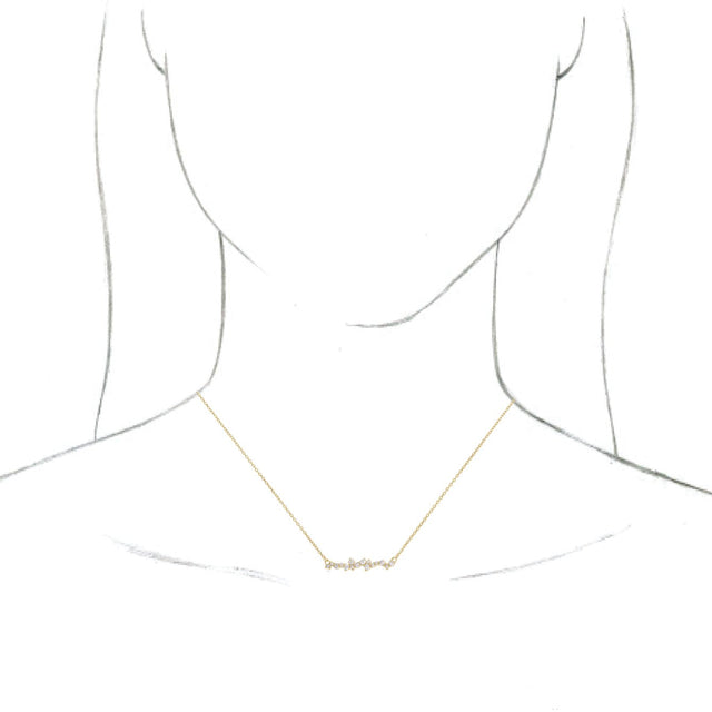 14K Gold Scattered Bar Necklace - Yellow Gold - view 3