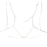 14K Gold Scattered Bar Necklace - Rose Gold - view 3