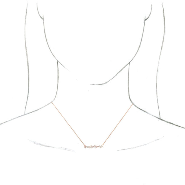 14K Gold Scattered Bar Necklace - Rose Gold - view 3