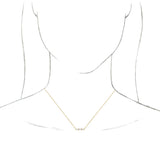 14K Gold Three-Stone Bar Necklace - Yellow Gold - view 3
