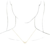 14K Gold Round Natural Diamond V Bar Necklace - Yellow Gold - view 3