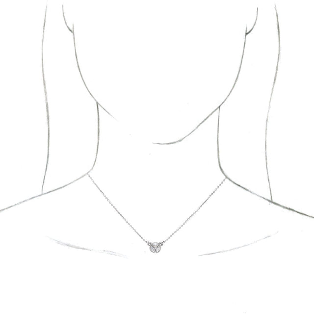 14K Gold Marquise Natural Diamond Cluster Necklace - White Gold - view 3