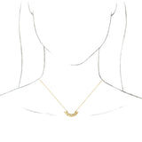 14K Gold Round Natural Diamond Curved Bar Necklace - Yellow Gold - view 3
