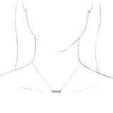 Platinum Geometric Bar Necklace - view 3