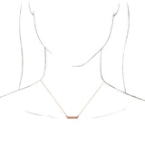 14K Gold Geometric Bar Necklace - Rose Gold - view 3