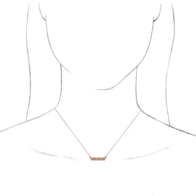 14K Gold Geometric Bar Necklace - Rose Gold - view 3