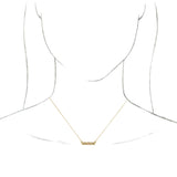 14K Gold Geometric Bar Necklace - Yellow Gold - view 3