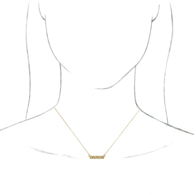14K Gold Geometric Bar Necklace - Yellow Gold - view 3