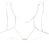 14K Gold Round Natural Diamond Accented Bar Necklace – 1/5 CTW - Rose Gold - view 3