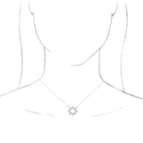 14K Gold Tapered Baguette Natural Diamond Accented Circle Necklace - White Gold - view 3