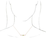 14K Gold Pear Natural Peridot Accented Bar Necklace - Rose Gold - view 3