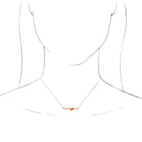 14K Gold Pear Natural Citrine Accented Bar Necklace - Rose Gold - view 3