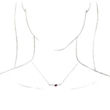 Platinum Pear Natural Mozambique Garnet Accented Bar Necklace - view 3